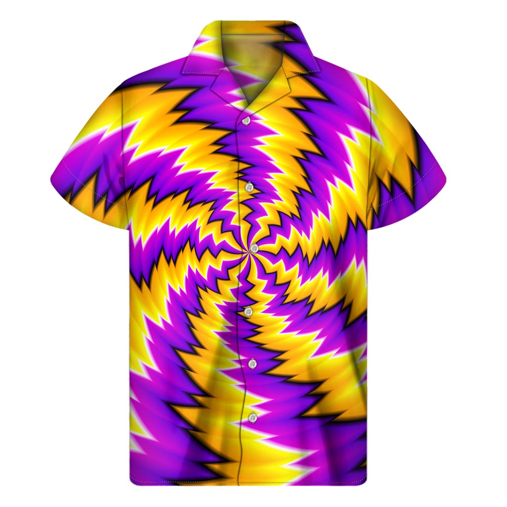 Yellow Vortex Moving Optical Illusion Men's Short Sleeve Shirt