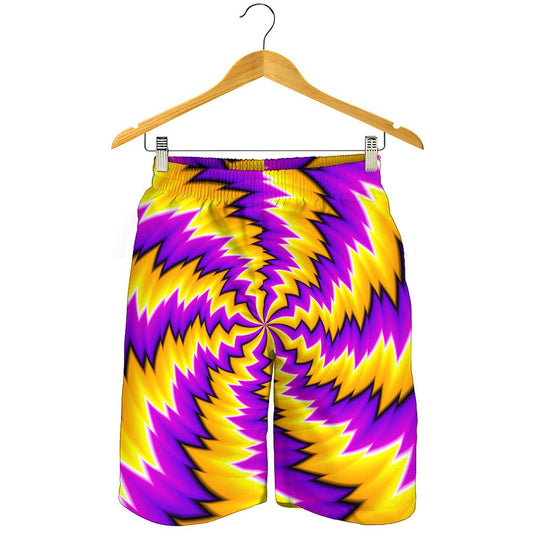 Yellow Vortex Moving Optical Illusion Men's Shorts