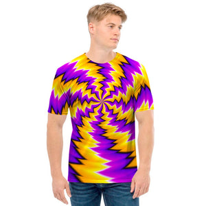 Yellow Vortex Moving Optical Illusion Men's T-Shirt