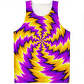 Yellow Vortex Moving Optical Illusion Men's Tank Top