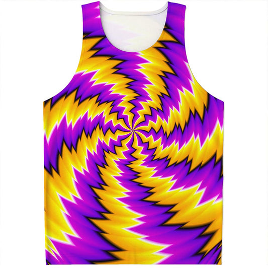 Yellow Vortex Moving Optical Illusion Men's Tank Top