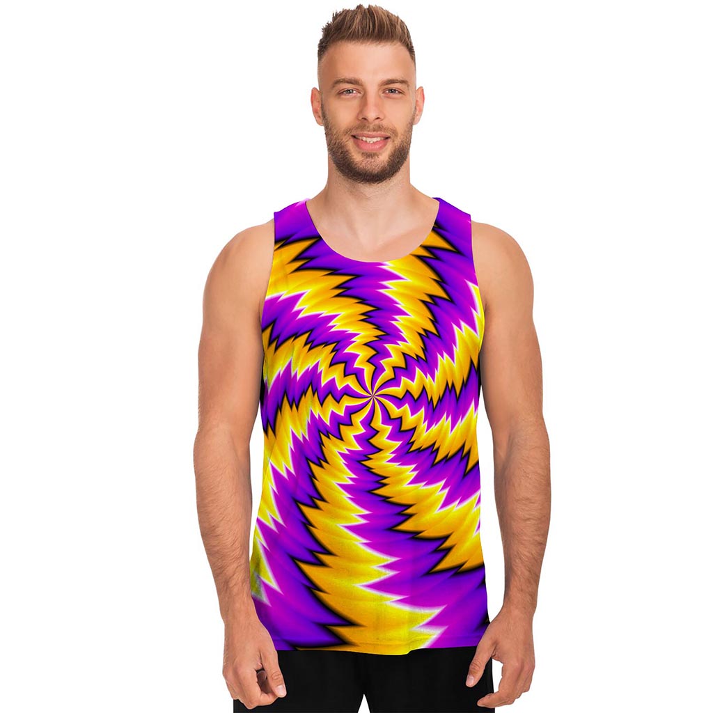 Yellow Vortex Moving Optical Illusion Men's Tank Top