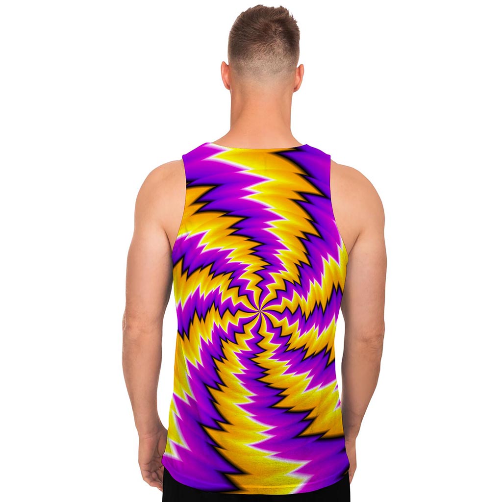 Yellow Vortex Moving Optical Illusion Men's Tank Top
