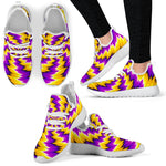Yellow Vortex Moving Optical Illusion Mesh Knit Shoes GearFrost