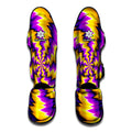Yellow Vortex Moving Optical Illusion Muay Thai Shin Guards