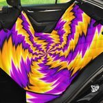 Yellow Vortex Moving Optical Illusion Pet Car Back Seat Cover