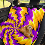 Yellow Vortex Moving Optical Illusion Pet Car Back Seat Cover