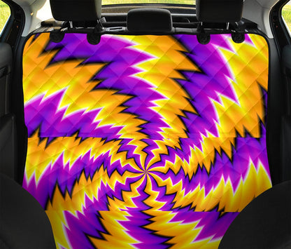 Yellow Vortex Moving Optical Illusion Pet Car Back Seat Cover