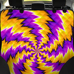 Yellow Vortex Moving Optical Illusion Pet Car Back Seat Cover