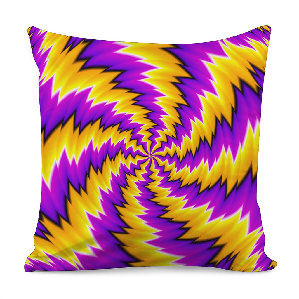 Yellow Vortex Moving Optical Illusion Pillow Cover