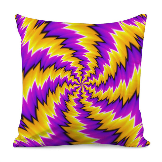 Yellow Vortex Moving Optical Illusion Pillow Cover