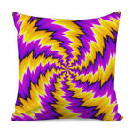 Yellow Vortex Moving Optical Illusion Pillow Cover