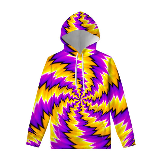 Yellow Vortex Moving Optical Illusion Pullover Hoodie