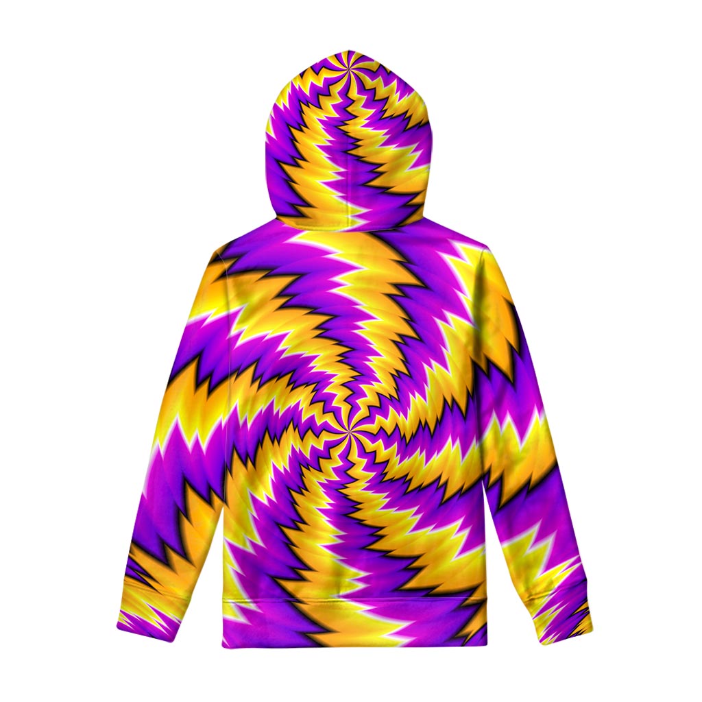 Yellow Vortex Moving Optical Illusion Pullover Hoodie
