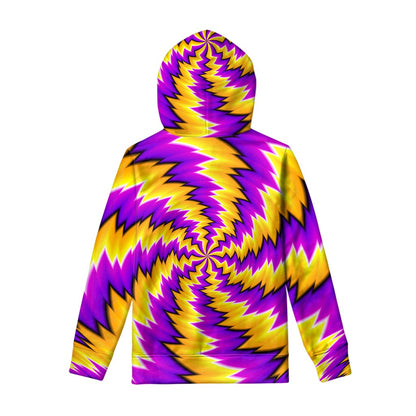 Yellow Vortex Moving Optical Illusion Pullover Hoodie