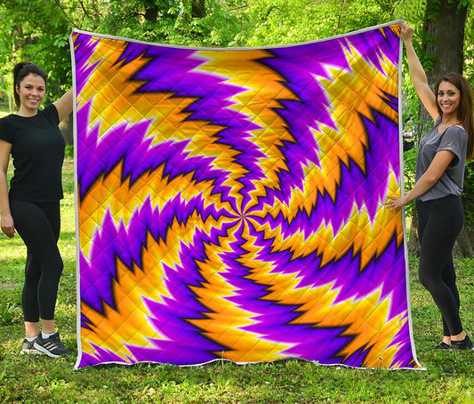 Yellow Vortex Moving Optical Illusion Quilt