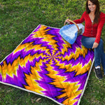 Yellow Vortex Moving Optical Illusion Quilt