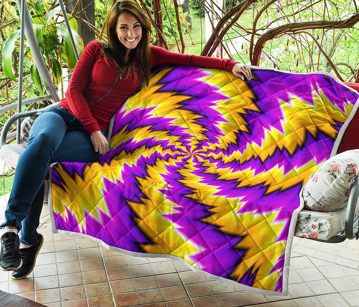 Yellow Vortex Moving Optical Illusion Quilt