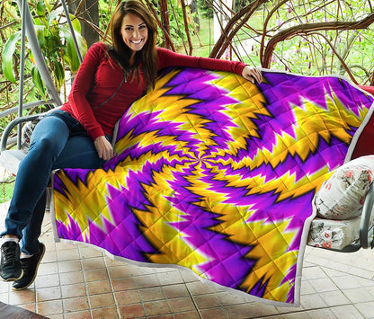 Yellow Vortex Moving Optical Illusion Quilt