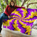 Yellow Vortex Moving Optical Illusion Quilt