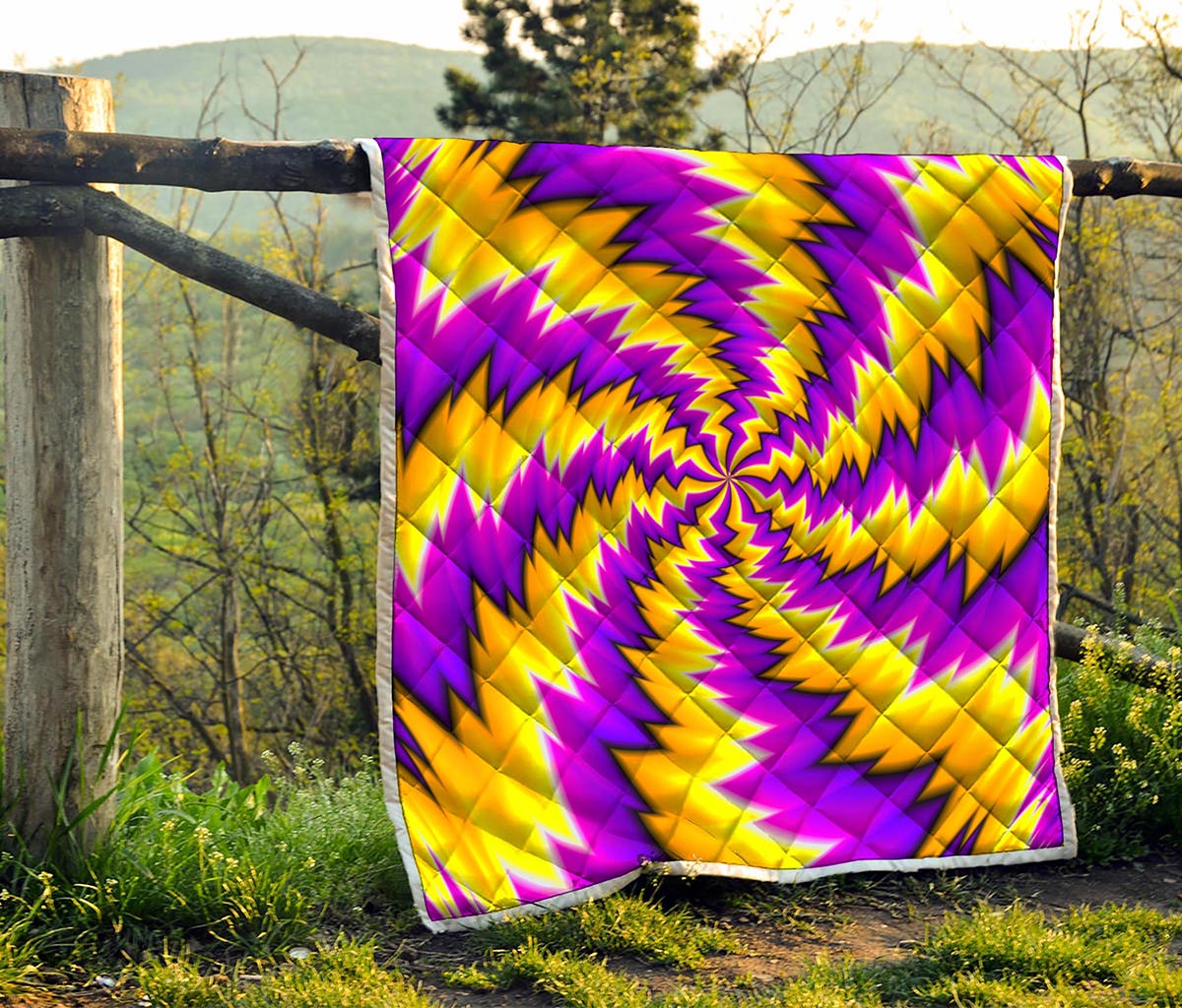 Yellow Vortex Moving Optical Illusion Quilt