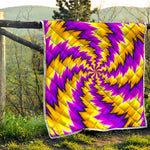 Yellow Vortex Moving Optical Illusion Quilt