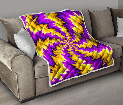 Yellow Vortex Moving Optical Illusion Quilt