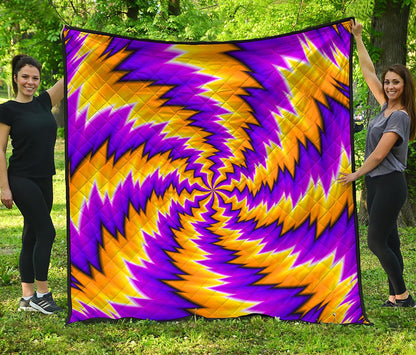 Yellow Vortex Moving Optical Illusion Quilt