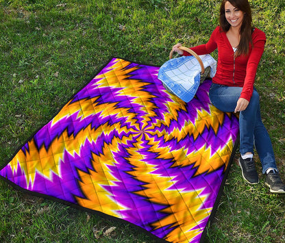 Yellow Vortex Moving Optical Illusion Quilt