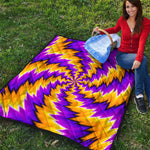Yellow Vortex Moving Optical Illusion Quilt