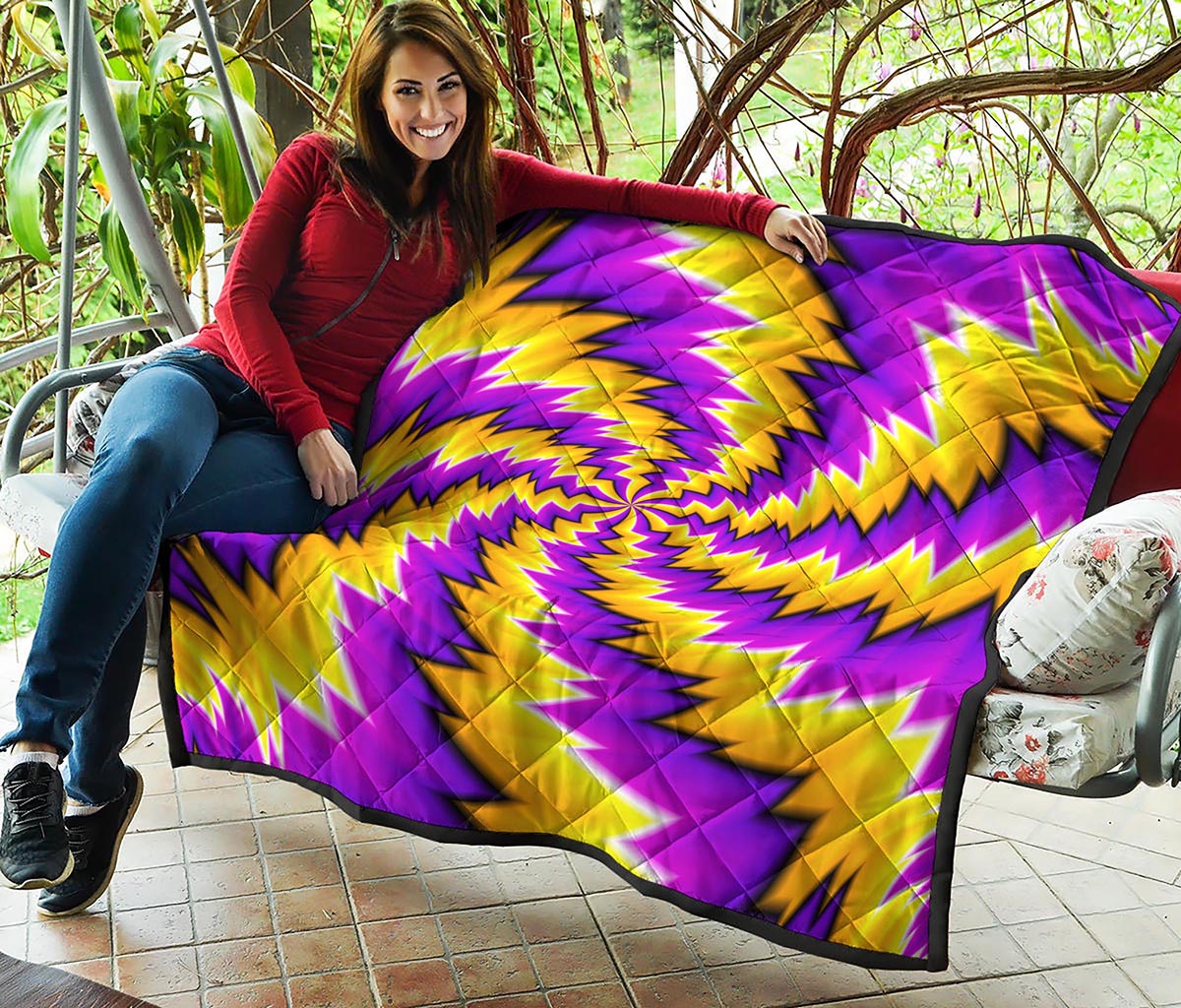 Yellow Vortex Moving Optical Illusion Quilt