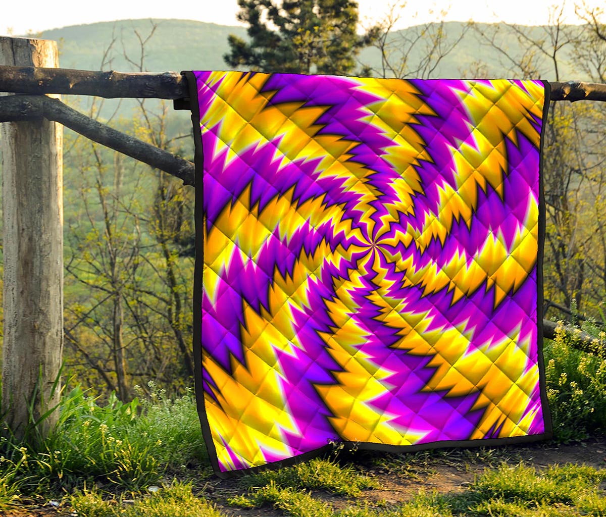 Yellow Vortex Moving Optical Illusion Quilt