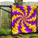 Yellow Vortex Moving Optical Illusion Quilt