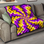 Yellow Vortex Moving Optical Illusion Quilt