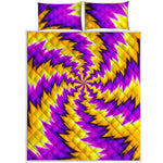 Yellow Vortex Moving Optical Illusion Quilt Bed Set