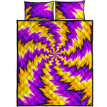 Yellow Vortex Moving Optical Illusion Quilt Bed Set