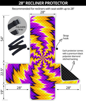 Yellow Vortex Moving Optical Illusion Recliner Protector