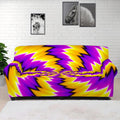 Yellow Vortex Moving Optical Illusion Sofa Cover