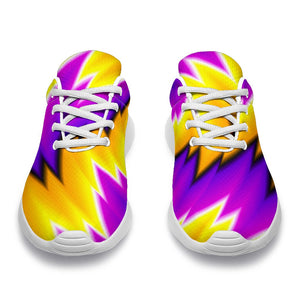 Yellow Vortex Moving Optical Illusion Sport Shoes GearFrost