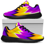 Yellow Vortex Moving Optical Illusion Sport Shoes GearFrost