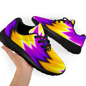 Yellow Vortex Moving Optical Illusion Sport Shoes GearFrost