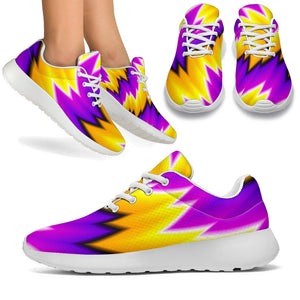 Yellow Vortex Moving Optical Illusion Sport Shoes GearFrost