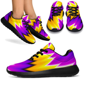 Yellow Vortex Moving Optical Illusion Sport Shoes GearFrost