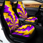 Yellow Vortex Moving Optical Illusion Universal Fit Car Seat Covers
