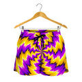 Yellow Vortex Moving Optical Illusion Women's Shorts