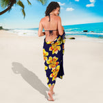 Yellow Watercolor Lily Pattern Print Beach Sarong Wrap