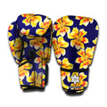 Yellow Watercolor Lily Pattern Print Boxing Gloves