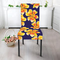 Yellow Watercolor Lily Pattern Print Dining Chair Slipcover