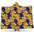 Yellow Watercolor Lily Pattern Print Hooded Blanket