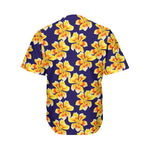 Yellow Watercolor Lily Pattern Print Men's Baseball Jersey